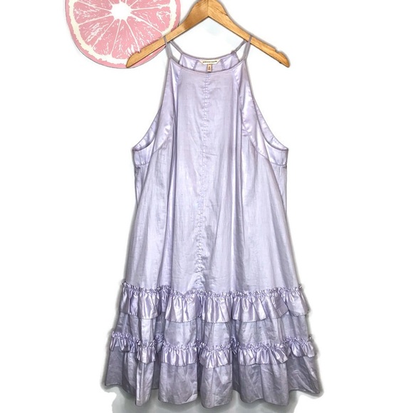 Rebecca Taylor purple ruffle trapeze shift dress - Picture 2 of 6